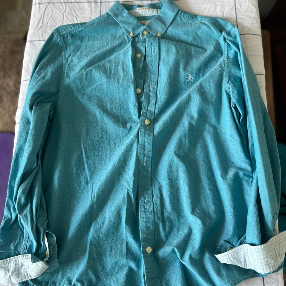 Penguin Button Down - Light Blue